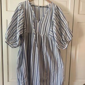 Universal Thread Striped Dress with puff sleeves
